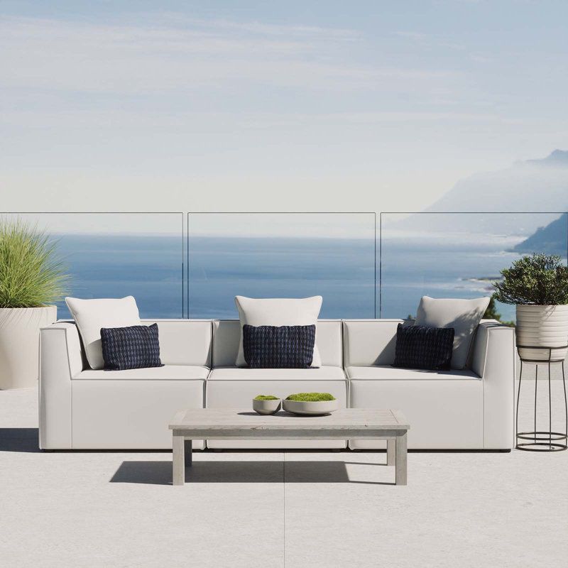 Modway Saybrook Outdoor Patio Upholstered 3-Piece Sectional Sofa | Wayfair with regard to