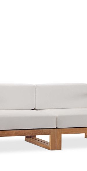 Modway - Upland Outdoor Patio Teak Wood 2-Piece Sectional Loveseat pertaining to