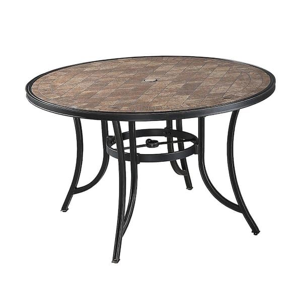 Mondawe Patio Round Aluminum Outdoor Dining Table Ceramic Tile Top ... with Choosing the Perfect Glazed Ceramic Patio Accent Table for Your Patio