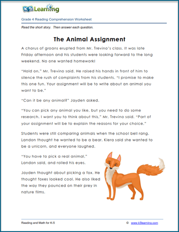 New Short Stories For Grade 4 Students | K5 Learning within