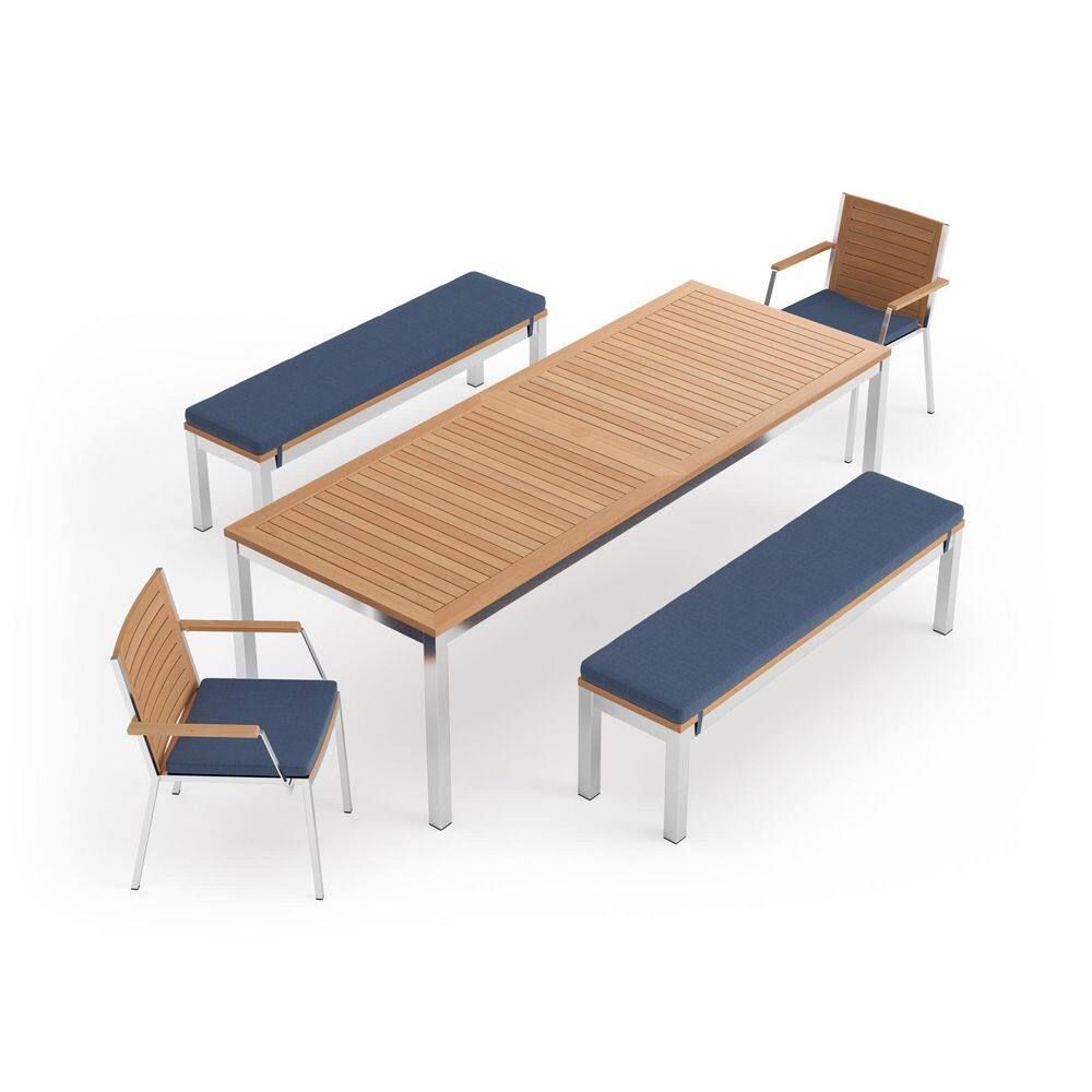 Newage Products Monterey 5 Piece Stainless Steel Teak Outdoor Patio ... throughout A Closer Look at the Monterey Spectrum Indigo Sofa's Innovative Design Features