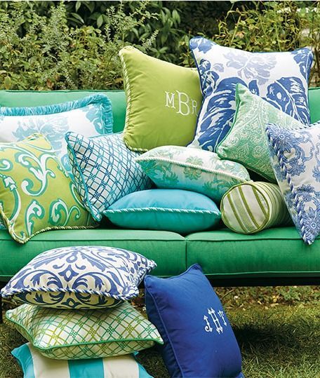 Outdoor Furniture Throw Pillows - All Weather Pillows - Frontgate ... within Choosing the Right Texture Lagoon Pillow for All-Weather Comfort