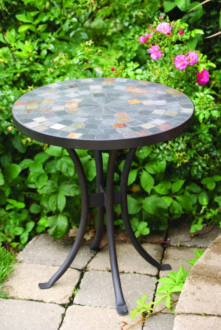Outdoor Interiors Llc 31625 Mosaic Side Table, 18-Inch | Mosaic Accent ... pertaining to