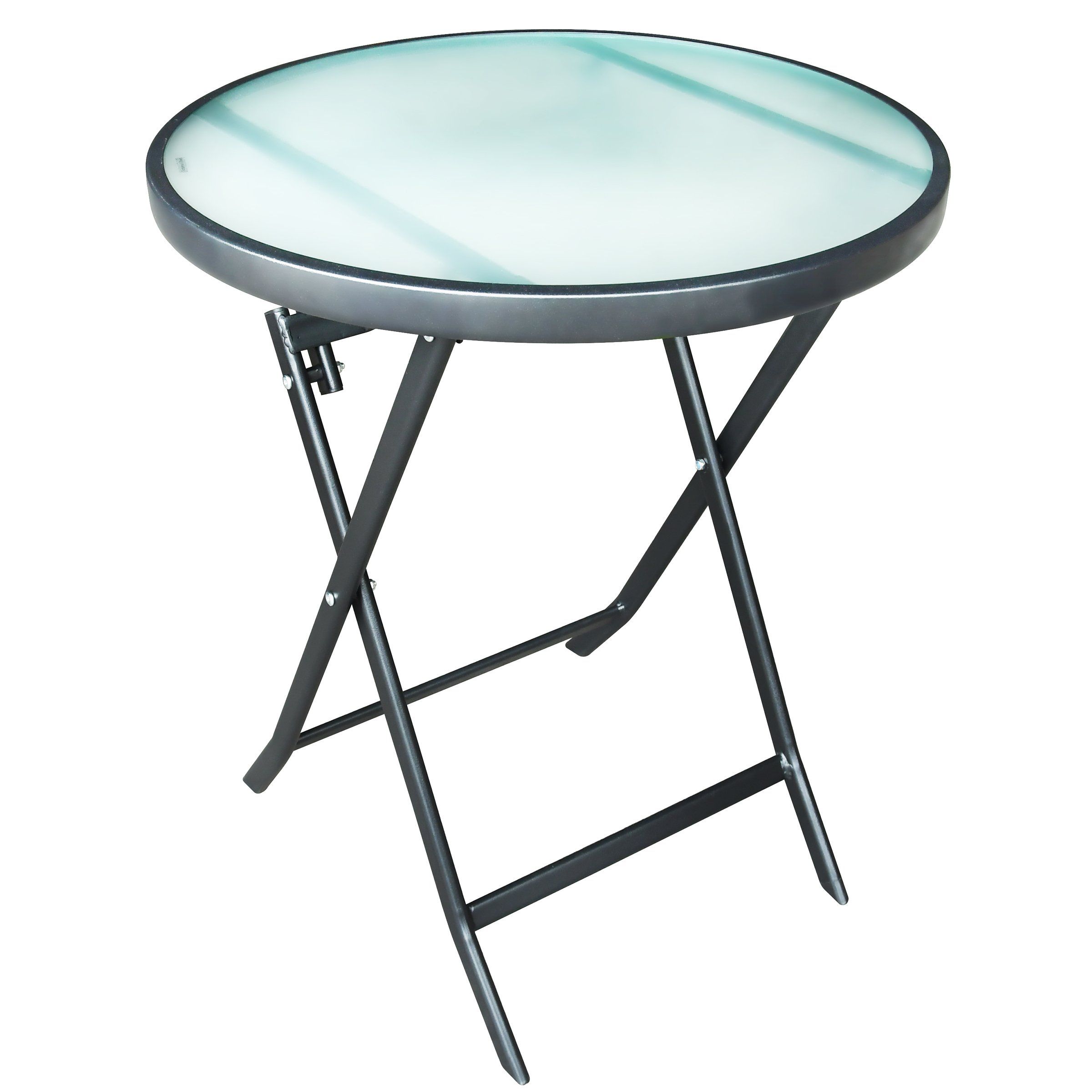 Outdoor Solutions Folding Glass Patio Accent Table - Shop Tables At H-E-B with