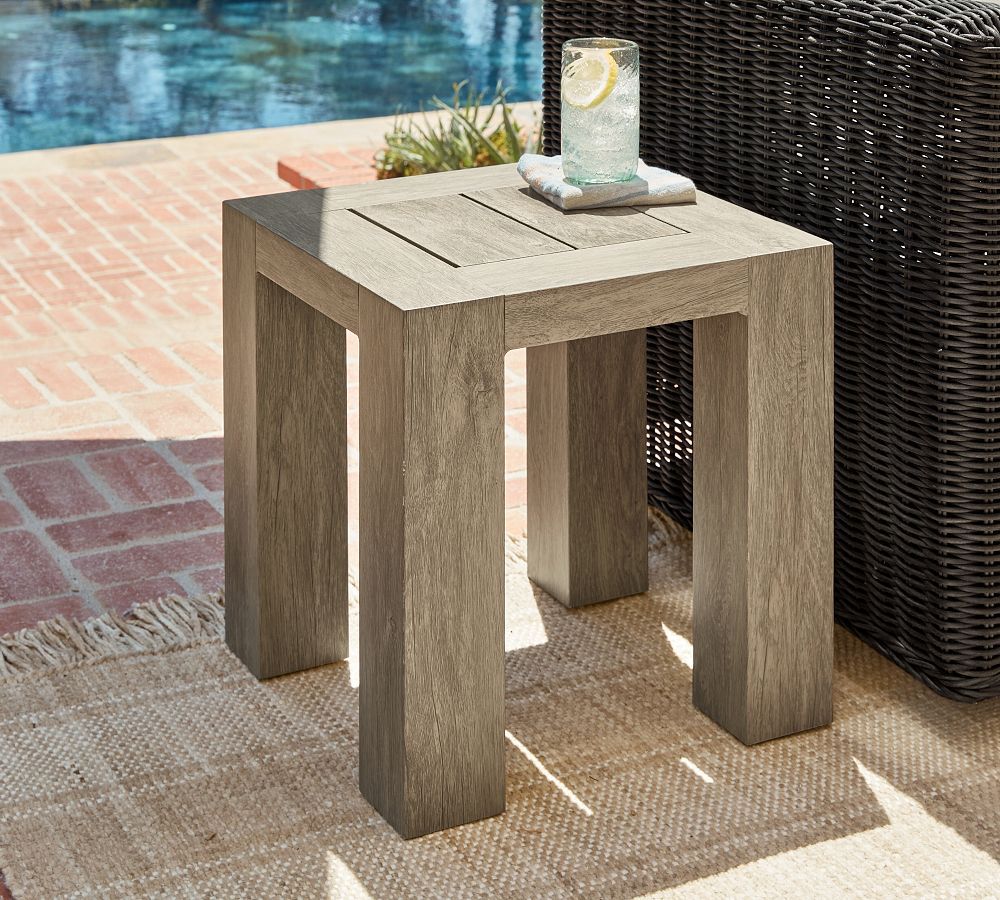 Palisades Outdoor Side Table | Pottery Barn regarding From Our Expert What You Need to Know About the Palisades Round Outdoor End Table