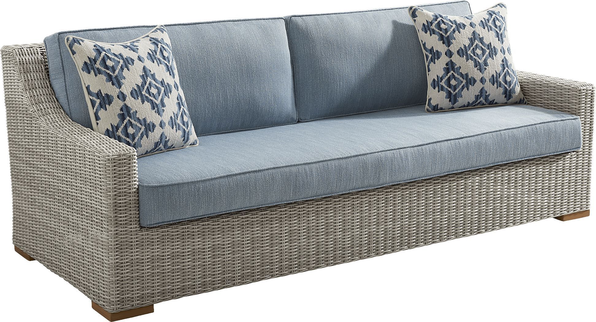 Patmos Gray Steel Wicker Outdoor Sofa | Rooms To Go intended for Designing Your Perfect Patio with the Katti Light Gray Outdoor Sofa