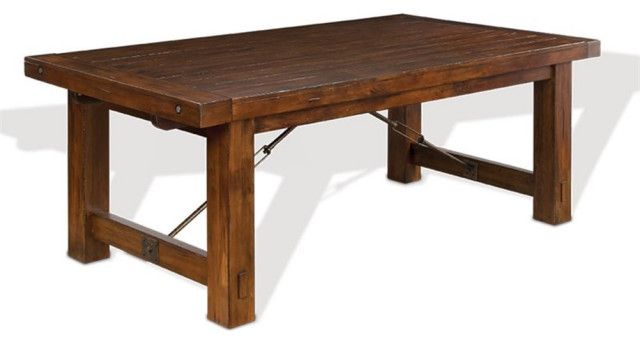 Pemberly Row 42" Traditional Wood Extension Table In Medium Brown ... for