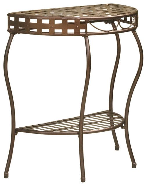 Pemberly Row Iron Patio Console Table In Bronze - Traditional - Console ... regarding A Closer Look at the Craftsmanship of Pemberly Row Patio Tables