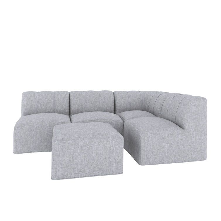 Praia 96" Sunbrella Outdoor Sofa With Ottoman &amp;Amp; Reviews | Birch Lane throughout Unveiling the Newport Modern Outdoor Sofa's Sunbrella Cushion Secrets
