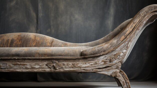 Premium Photo | Rustic Charm Antique Chaise Lounge With Natural Grain ... in The Enduring Charm of Pompeii Red Chaise Lounge Cushions