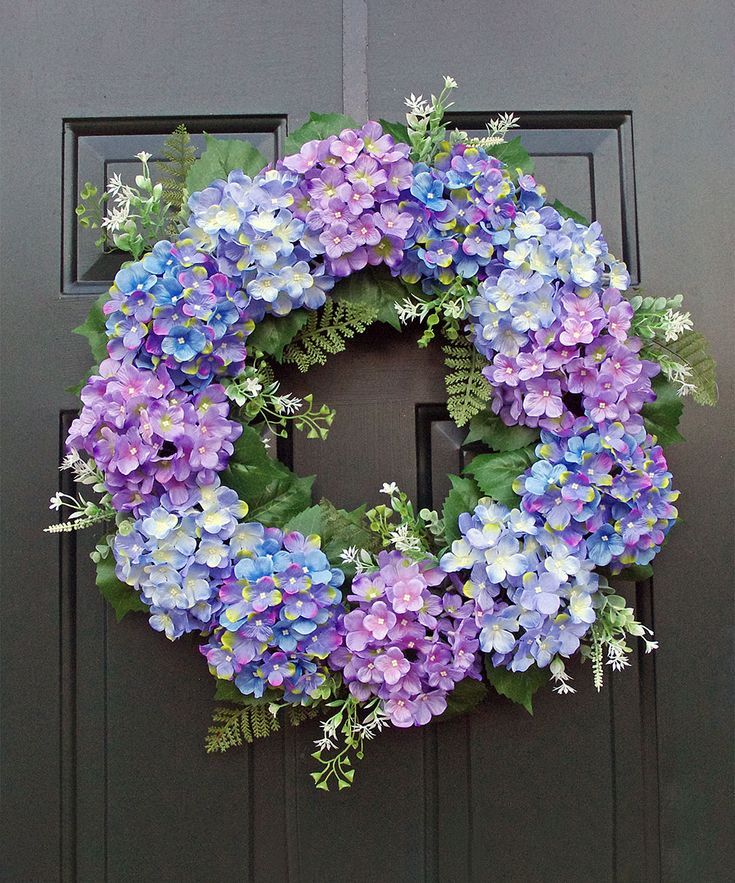 Purple &amp;Amp; Blue Hydrangea Wreath | Yaratıcı Fikirler, Elişi Fikirleri ... intended for A Closer Look at the 20-Inch Purple and Blue Hydrangea Wreath
