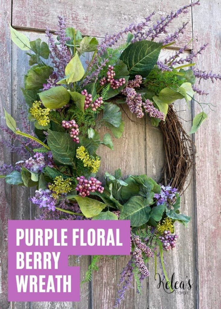 Purple Floral Berry Wreath - Kelea's Florals within