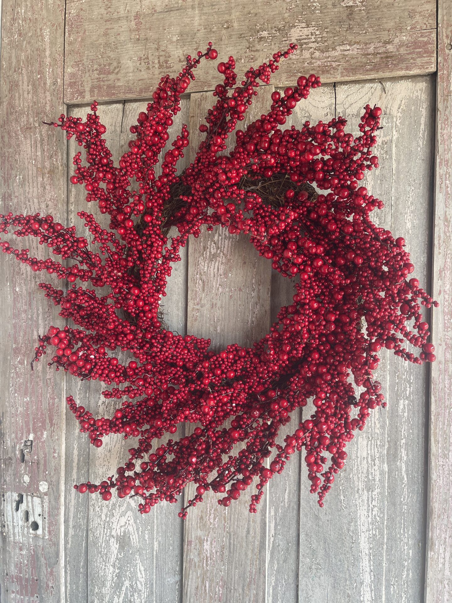 Red Berry Wreath Base - Kelea's Florals inside