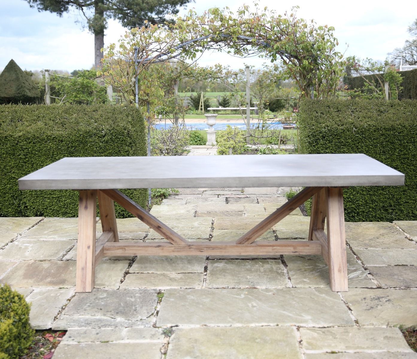 Roma Polished Concrete Outdoor Dining Table - Jo Alexander Concrete ... pertaining to The Enduring Appeal of Concrete Furniture Inkwood's Outdoor Table Focus