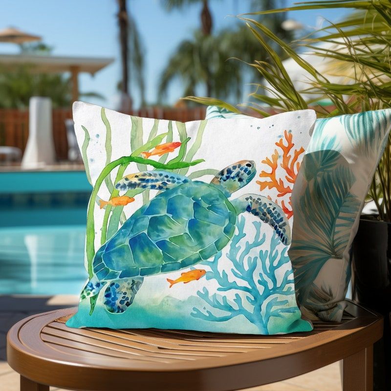 Sea Turtle Pillow - Etsy regarding