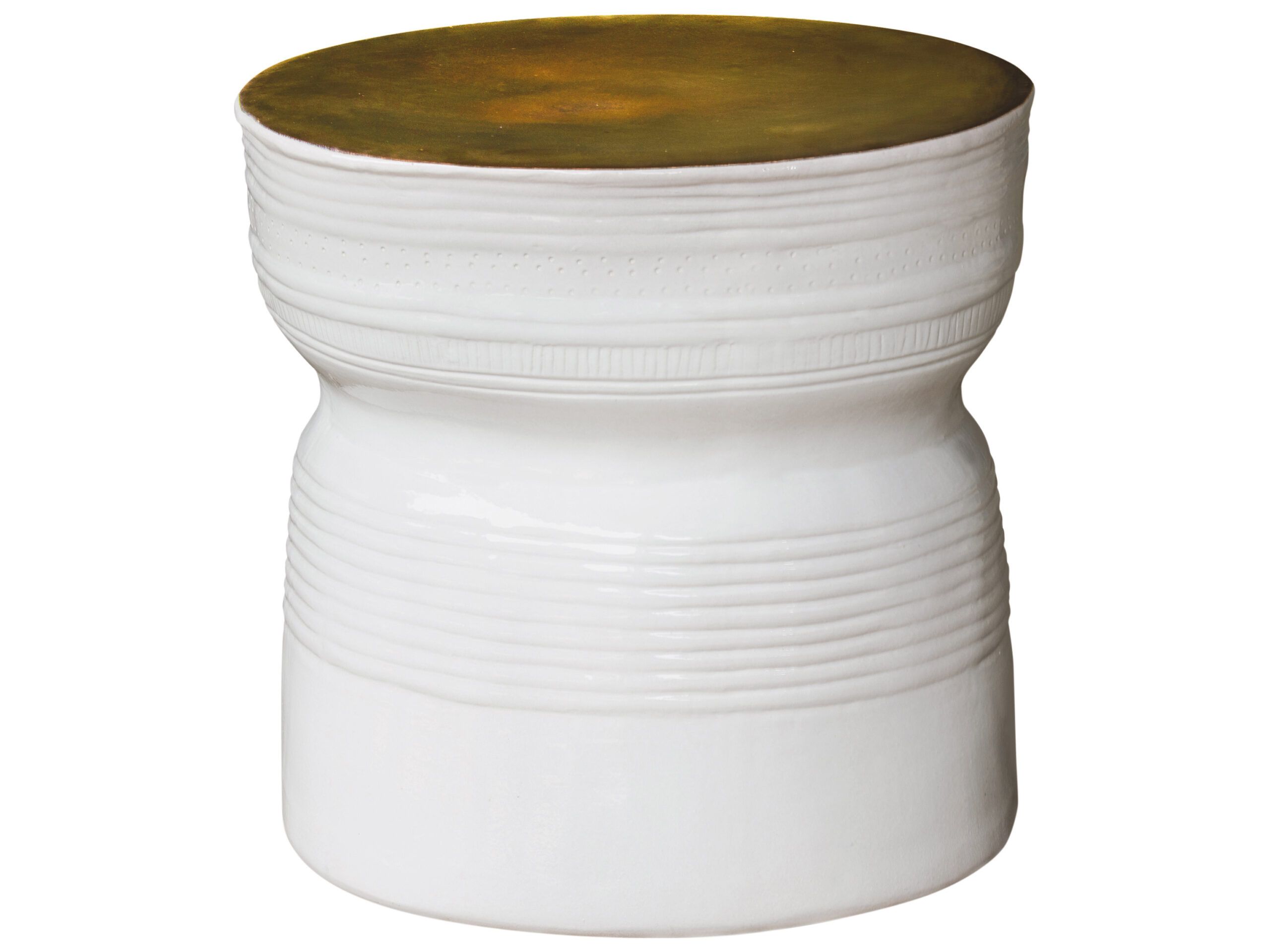 Seasonal Living Ancaris Ring Glossy Gold &amp;Amp; Snow White Ceramic 24''Wide ... throughout