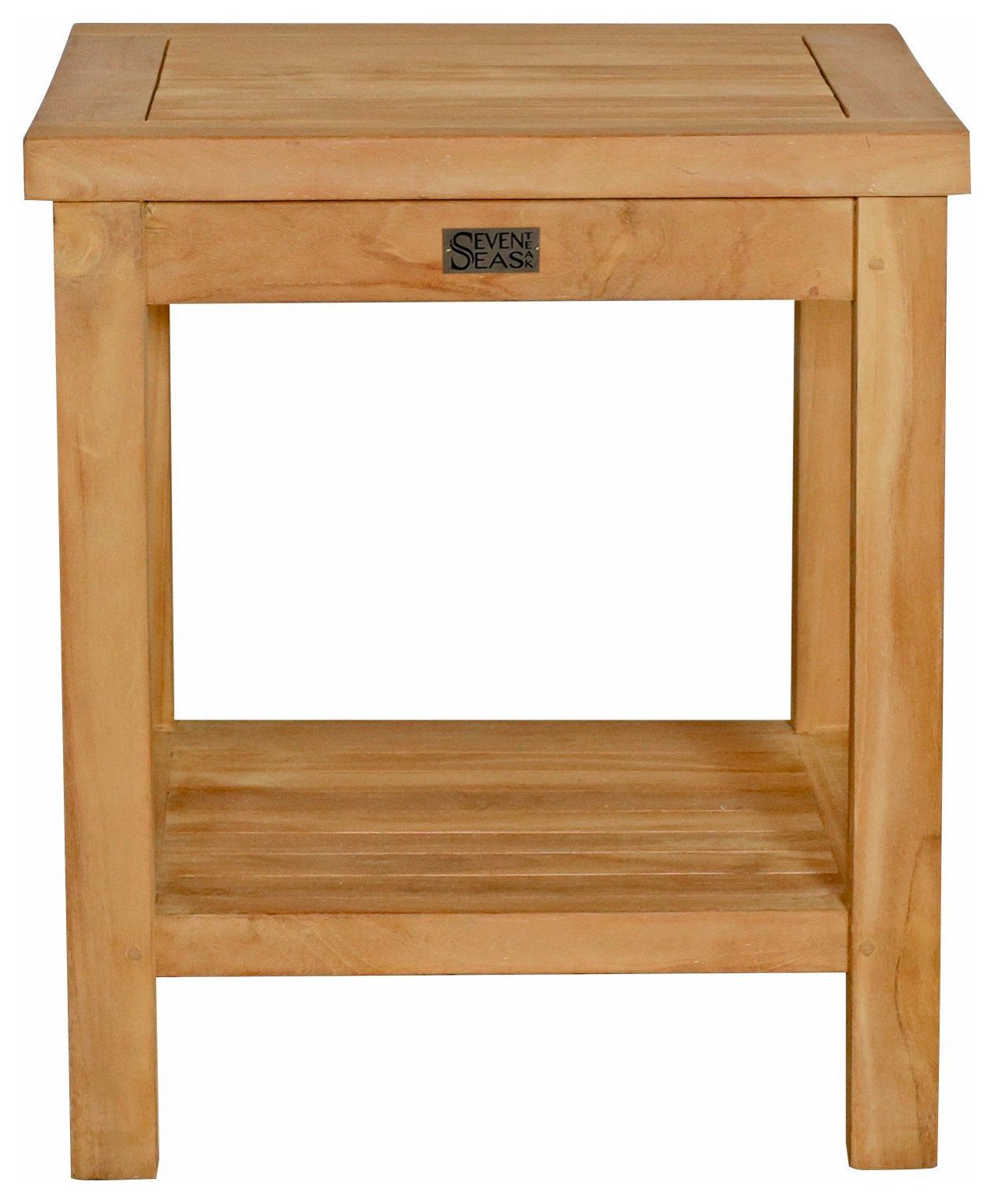 Seven Seas Teak End Table With Shelf - Transitional - Outdoor Side ... with regard to