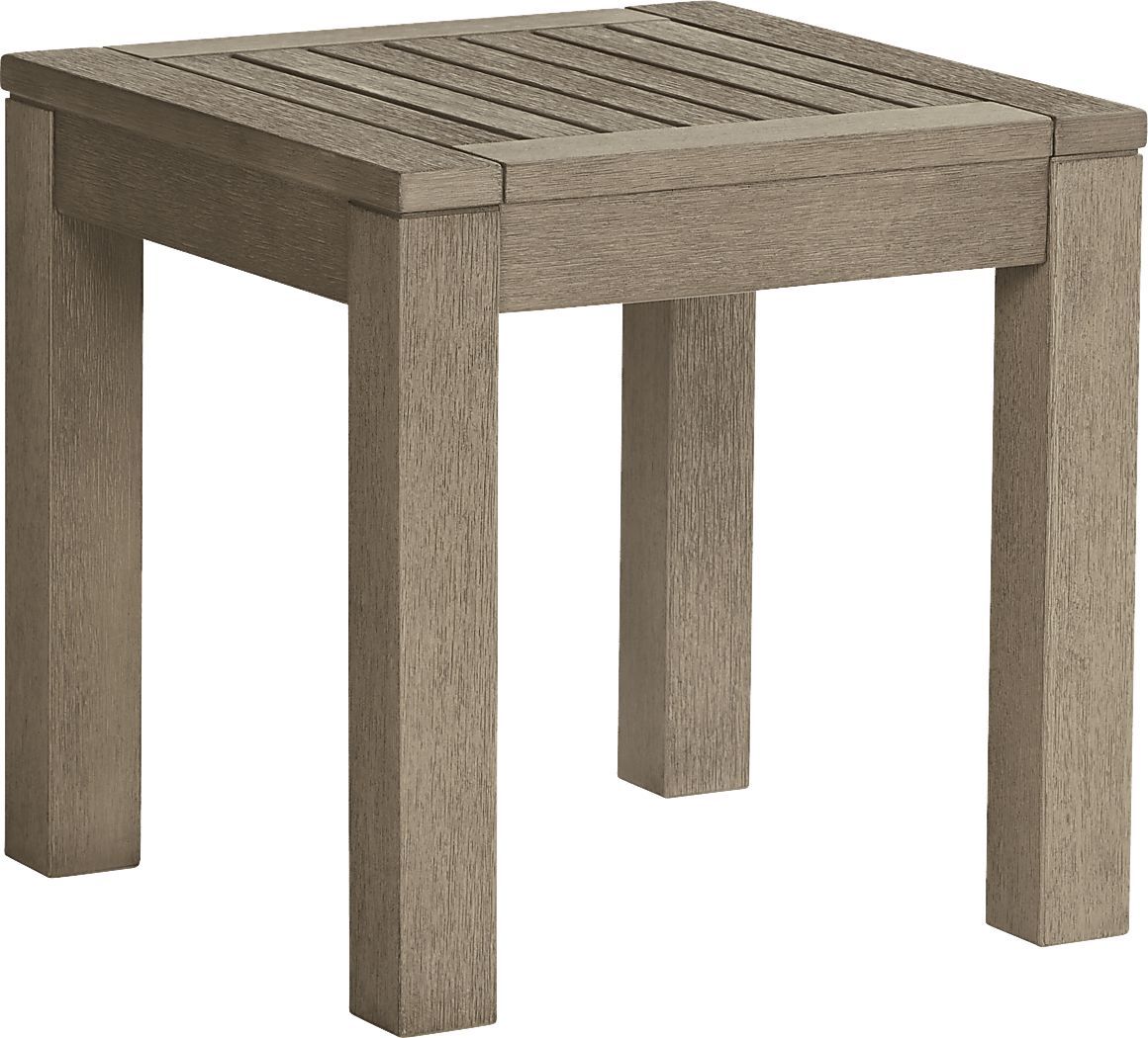 Siesta Key Gray Wood Outdoor End Table | Rooms To Go within Caring for Your Warm Gray Outdoor End Table Essential Tips