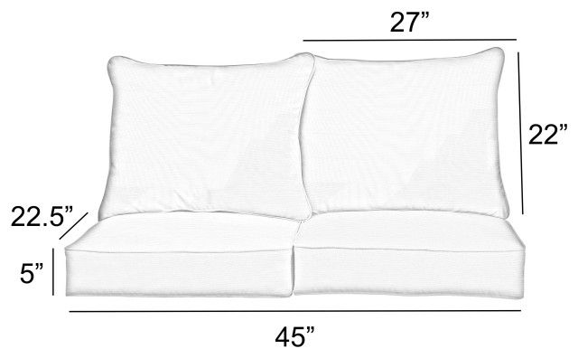 Sorra Home Nico Coconut Outdoor Deep Seat Loveseat Pillow With Cushion ... within