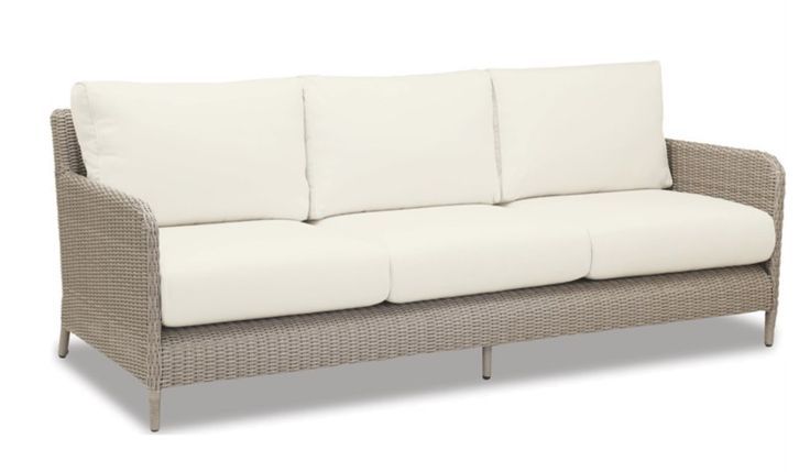 Sunset West Manhattan Wicker Outdoor Patio Sofa | Replacement Cushions ... with regard to Caring for Your Sunset West Manhattan Sofa Canvas Granite Cushions