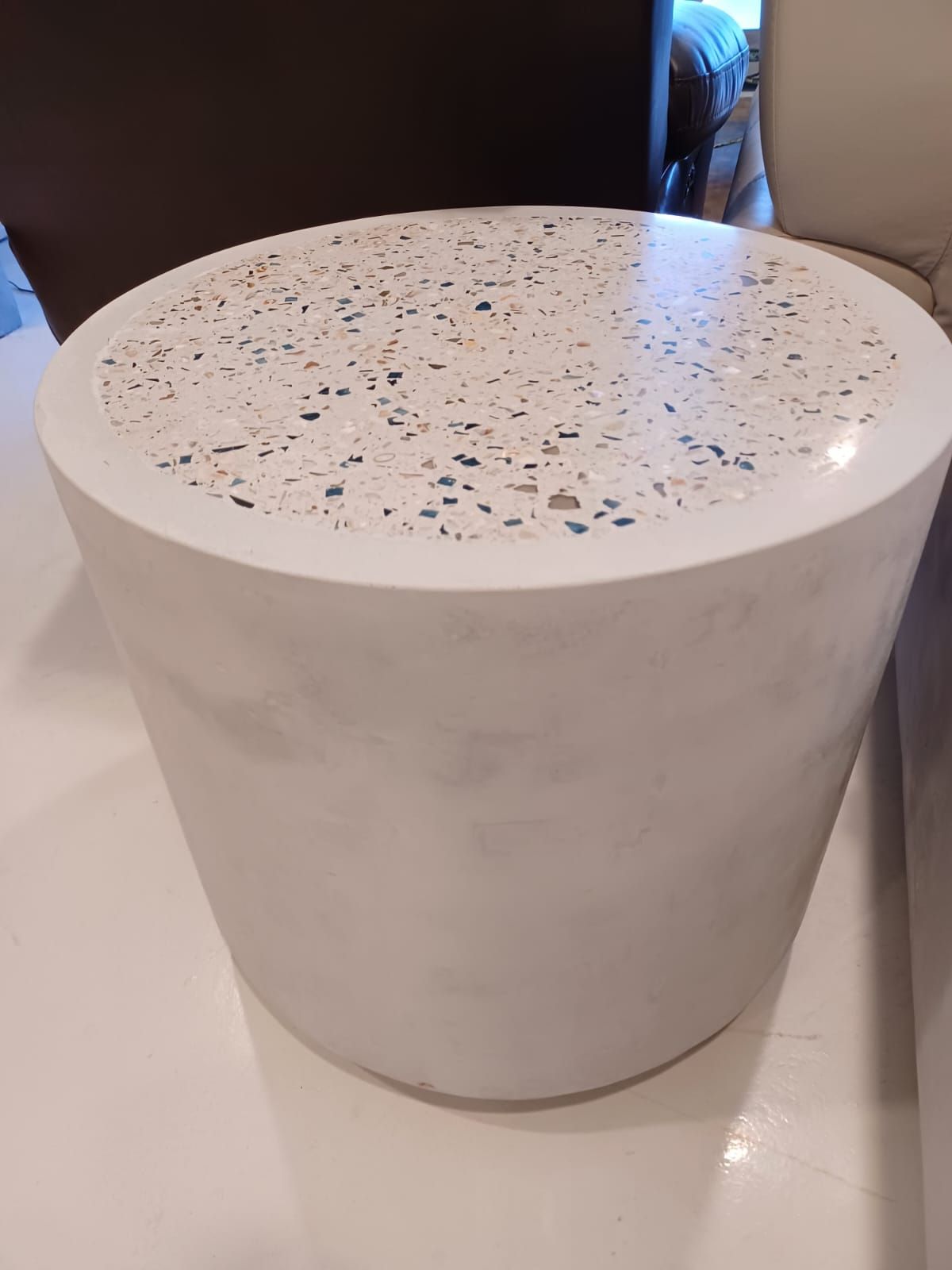 Terrazzo Minimalist End Table | Circle | Coulter Designs, Llc within Unveiling the Charm of Modrest Fate Terrazzo End Tables