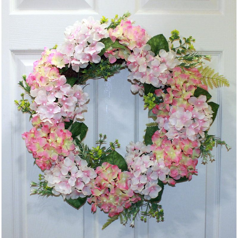 The Holiday Aisle® 24" Hydrangea Wreath On Natural Twig Base | Wayfair regarding The Art of Crafting a Beautiful 24" Hydrangea Wreath for Autumn