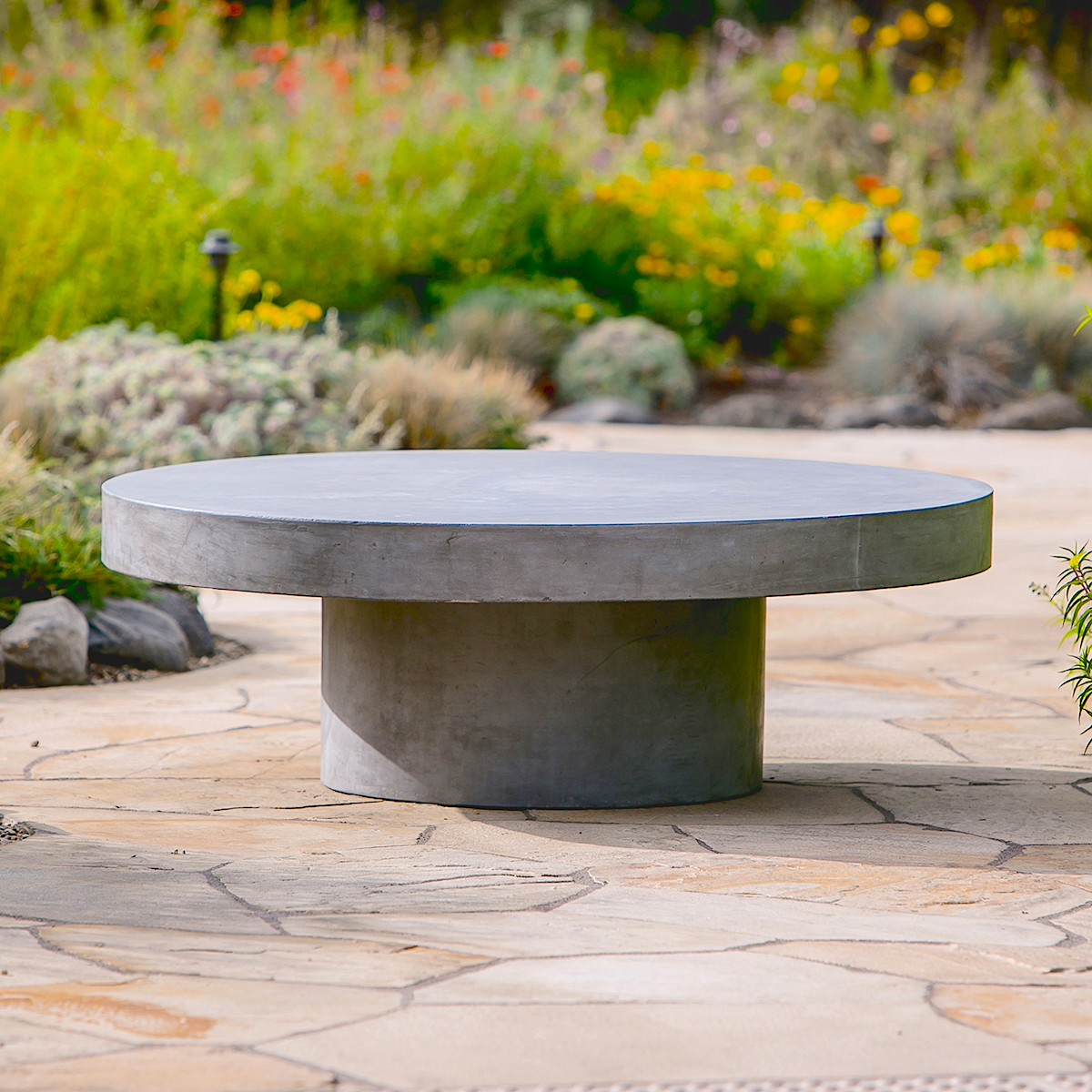 The Perfect Outdoor Companion: The Round Concrete Outdoor Coffee Table ... inside