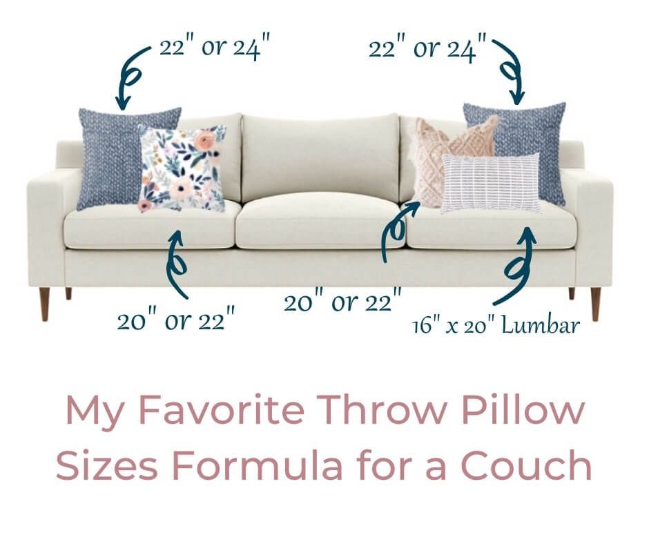The Ultimate Guide To Throw Pillow Sizes &amp;Amp; Arrangements For The Couch ... intended for