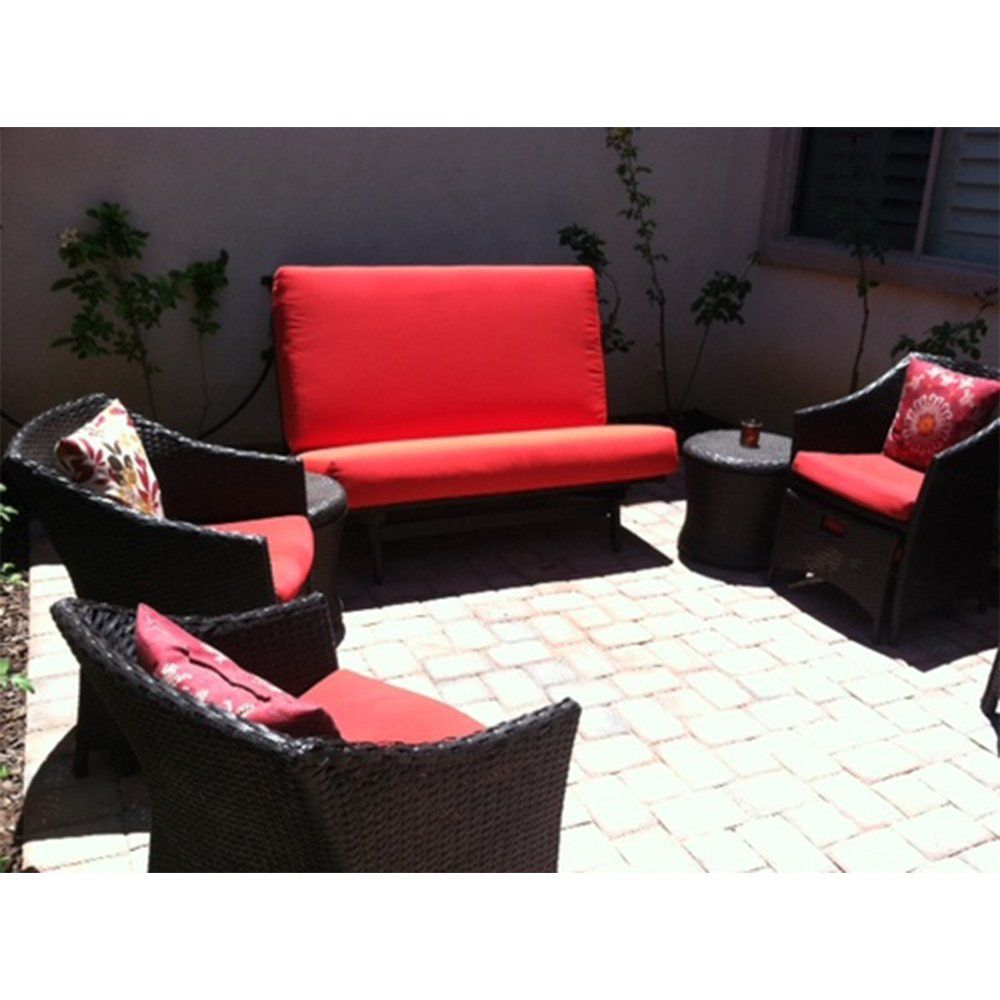 Transform Nyc Outdoor Spaces With Convertible Furniture with Transforming Your Patio Furniture With a Bold 20x20 Orange Geometric Pillow