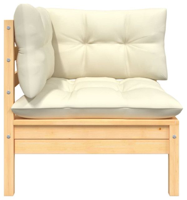 Vidaxl Patio Corner Sofa With Cream Cushions Solid Pinewood ... with regard to Designing with Durability The Role of Solid Pinewood in the Vidaxl Sofa