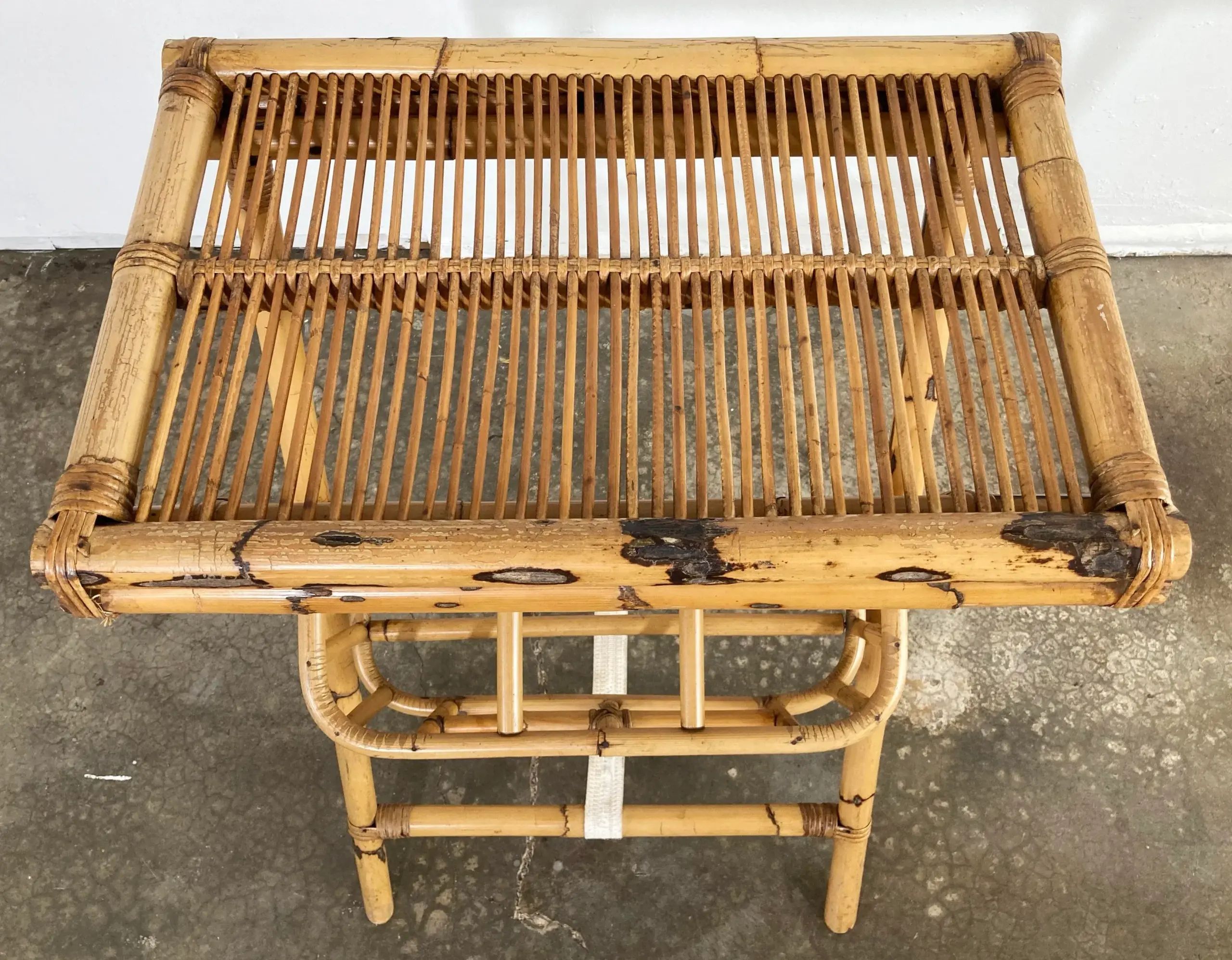 Vintage Bamboo Collapsible Butler Table | Chairish inside