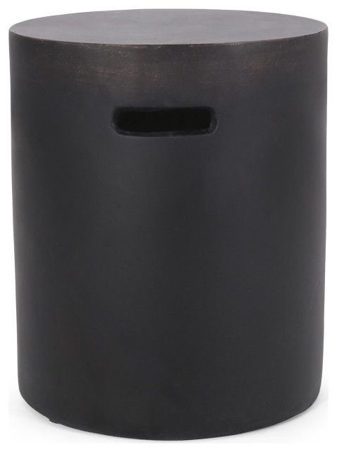 Woodrise Outdoor Lightweight Concrete Side Table, Antique Copper ... for