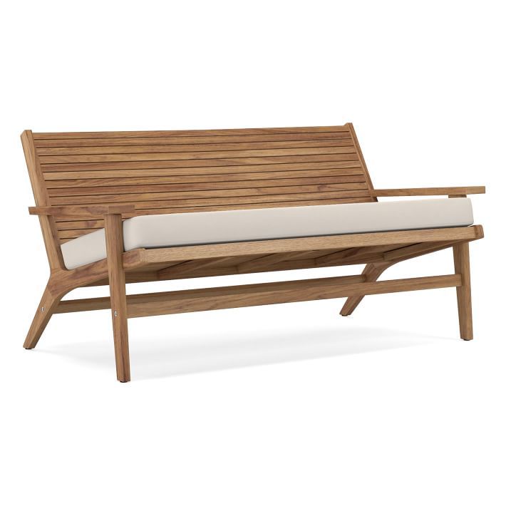 Acadia Outdoor Loveseat Cushion | West Elm pertaining to