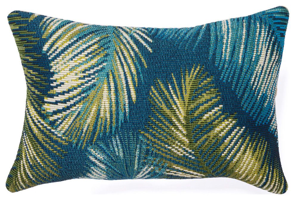 Marina Palm Border Indoor/Outdoor Pillow, 12"X18" - Tropical - Outdoor ... intended for