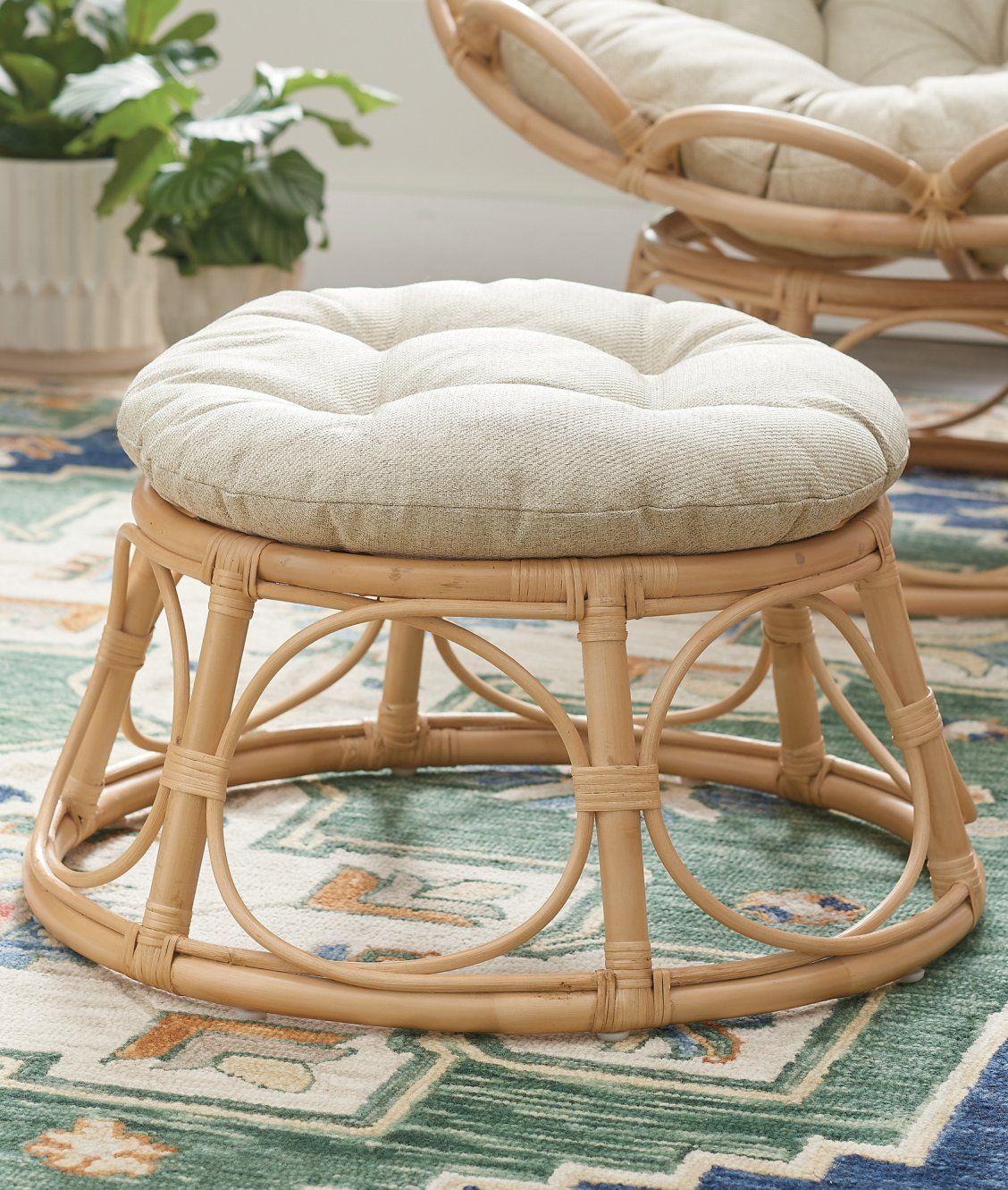 Papasan Ottoman | Grandin Road | Ottoman, Papasan Chair, Furniture ... for The Ultimate Comfort Experience A Deep Dive into Papasan Ottoman Cushions