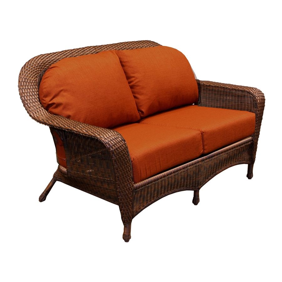 Shop Tortuga Outdoor Lexington Solid Cushion Java Wicker Loveseat At ... with regard to