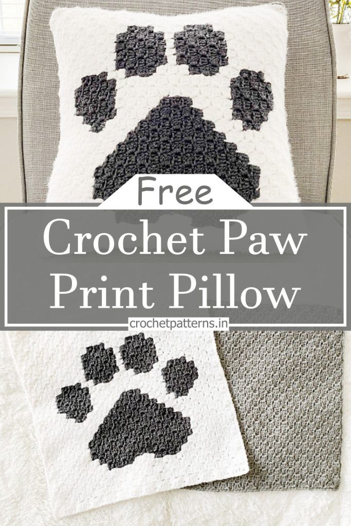 14 Crochet Paw Print Patterns For Animal Inspired Accessories pertaining to The science behind Frontporch Paw Prints pillow construction