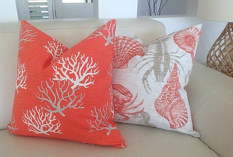 16 Awesome Summer Pillow Designs That Are Perfect For Your Beach House inside Beachdrive 14"X20" Decorative Coastal Outdoor Pillow, Pink