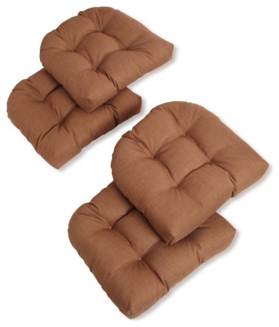 19" U-Shaped Outdoor Tufted Chair Cushions, Set Of 4 - Transitional ... regarding Transform Your Patio with a Set of Four 19" U-Shaped Tufted Cushions