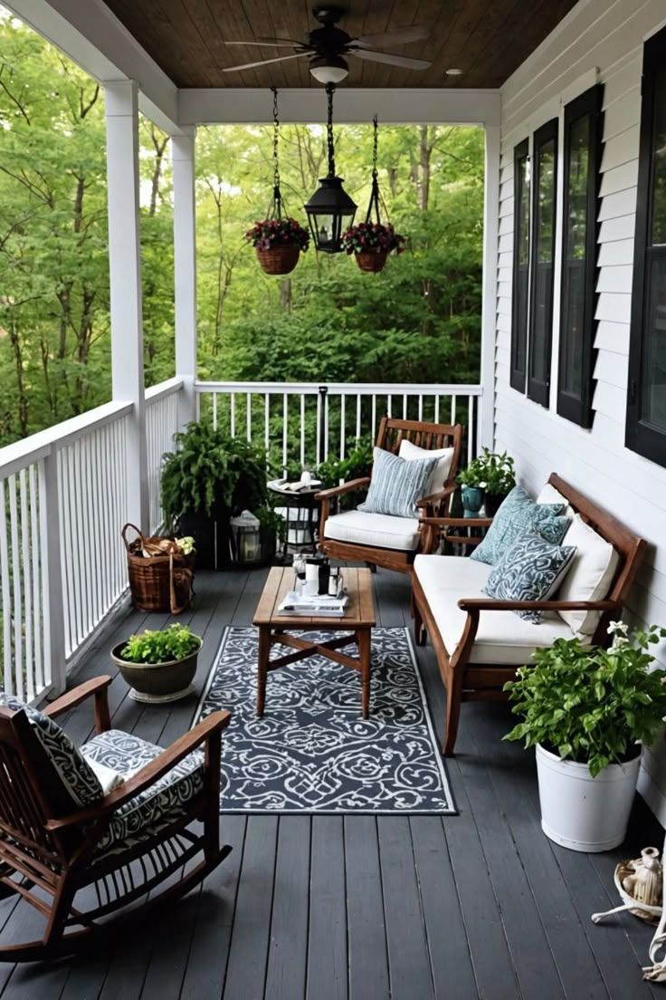 20 Cozy Back Porch Ideas To Transform Your Outdoor Haven | Front Porch ... pertaining to Vidaxl 12 Piece Garden Lounge Set With Cushions Solid Pinewood