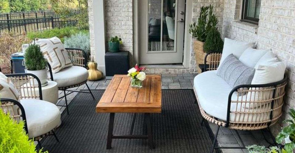 25 Tips &amp; Tricks To Maximize Your Small Patio Space with regard to Cleo 140" 4-Piece Modular Patio Outdoor Sectional Sofa, Light Gray, 34" Corner Chair