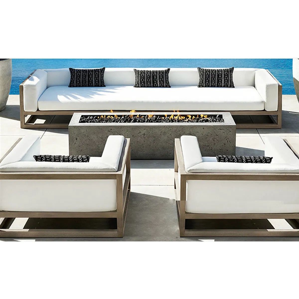 Aluminum Single Double Leisure Modern Outdoor Garden Patio Sofa ... in White aluminum lounge sofas for contemporary garden hospitality