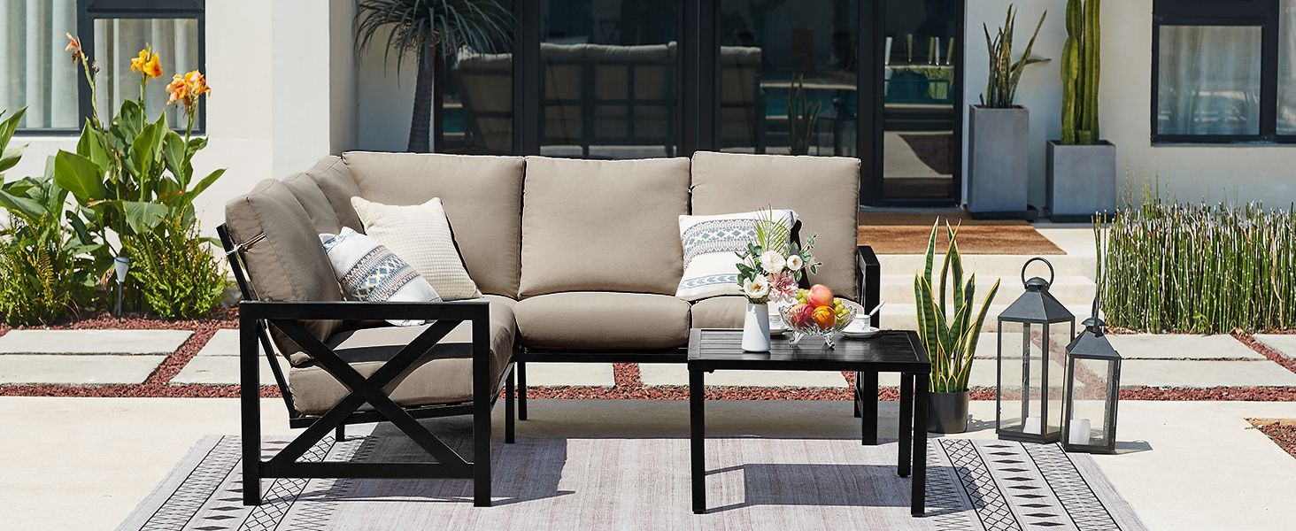 Amazon.com: Natural Expressions 6 Pieces Patio Furniture Sets,Sunbrella ... for Understanding the Comfort and Durability of Bristol Sunbrella Outdoor Sofas