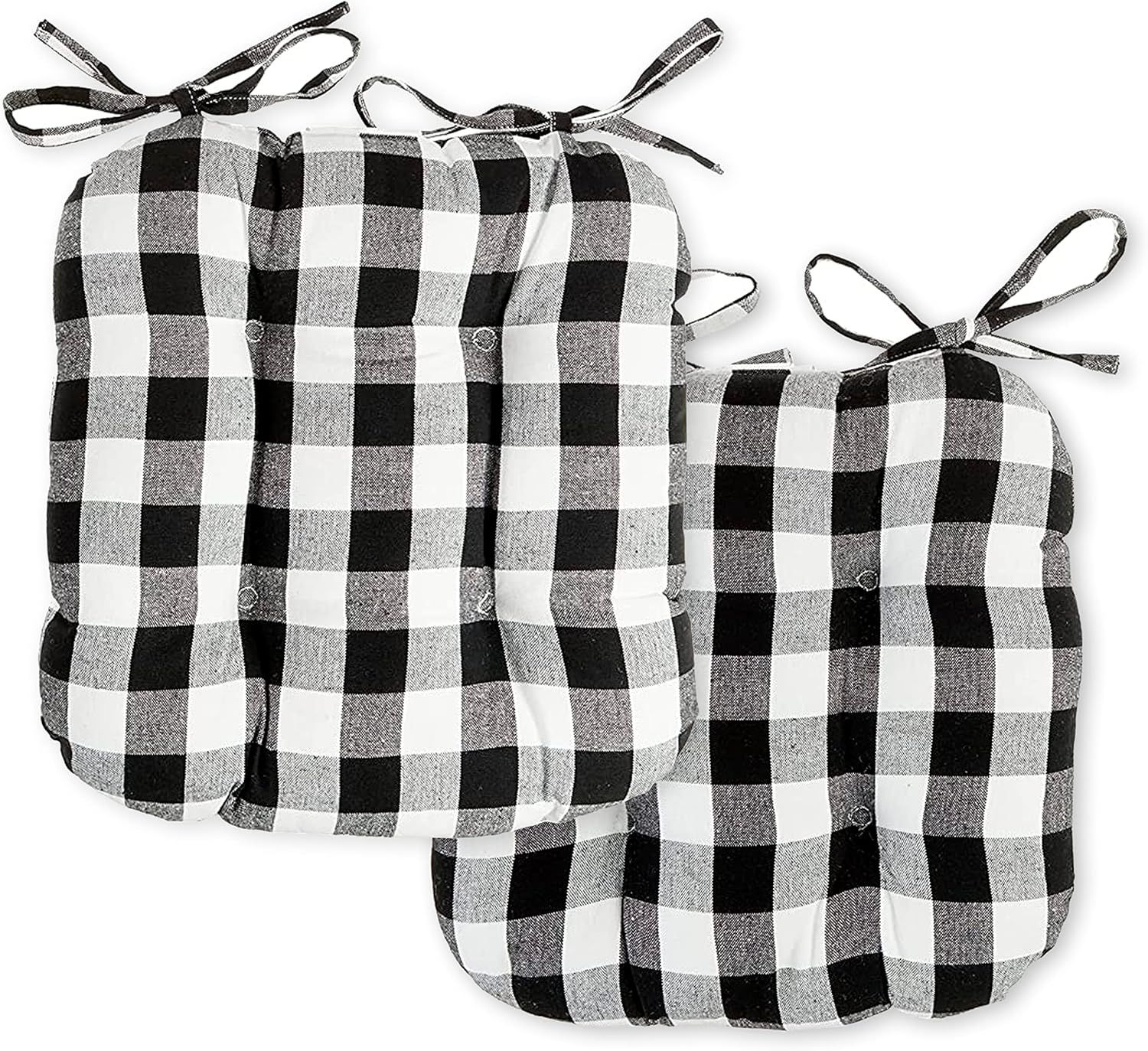 Amazon.com: Popular Home Seat Cushion Pad, 2 Count (Pack Of 1), Buffalo ... throughout Stewart Black Buffalo Plaid Bench Cushions as Cultural Heritage in Interior Design