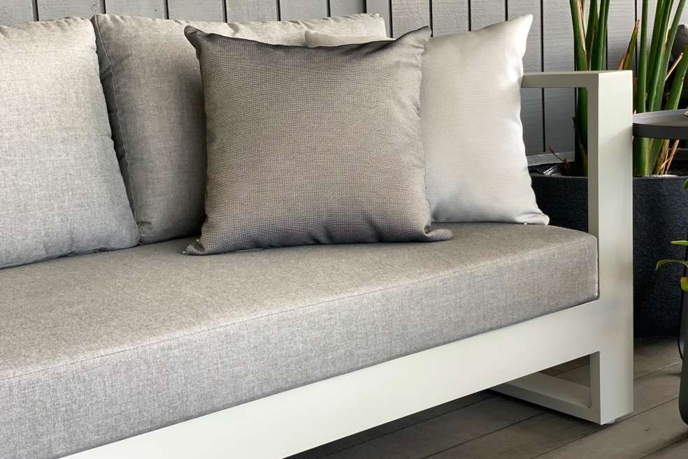 Bask Sunbrella® 2-Seater Outdoor Sofa (Grey Frame) - Outside Space throughout Redondo Sunbrella Upholstered Outdoor Sofa