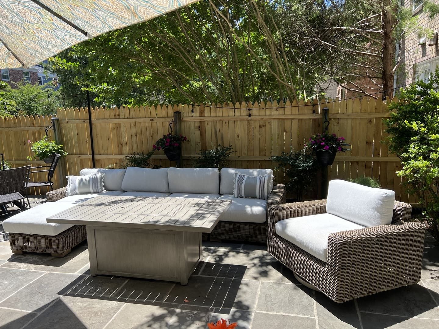 Beautiful And Functional Ludlow Lounge Large Outdoor Sectional Set ... within Fortuna 5 Piece Outdoor Patio Sectional Sofa Set Eei-1721-Whi-Gry-Set