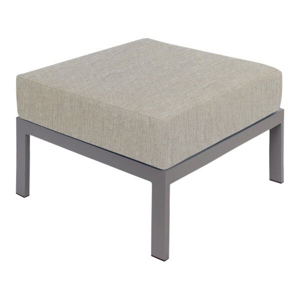Bfm Seating Belmar Gray Outdoor Ottoman With Sunbrella Granite Gray Cushion within The Ultimate Guide to Sunbrella Granite Gray Deep Seating Furniture