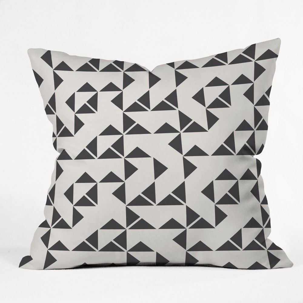 Black Geometric Throw Pillow - Deny Designs | Geometric Throws, Throw ... for Maximizing Comfort and Style with Outdoor Geometric Pillow Designs