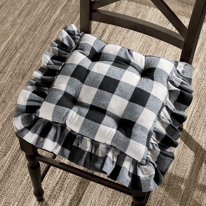 Buffalo Check Chair Cushion | Tufted Chair Cushion, Chair Cushions ... with Stewart Black Buffalo Plaid Bench Cushions as Cultural Heritage in Interior Design