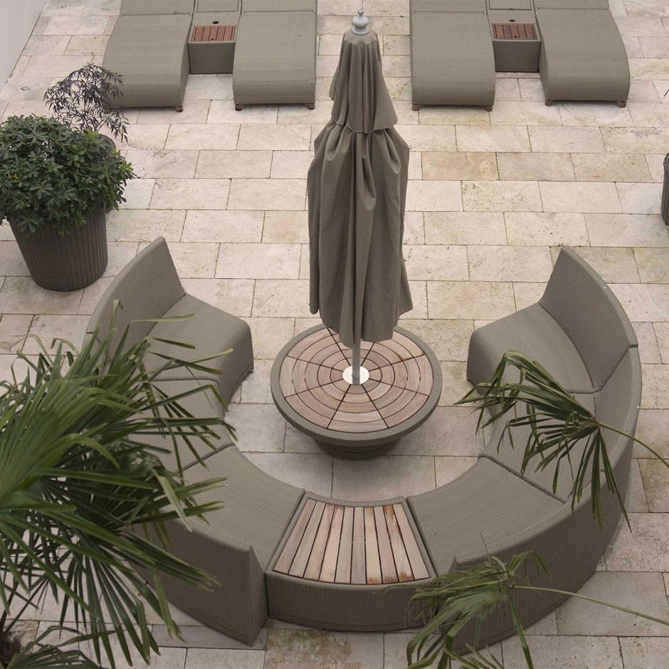 Buy Oasis Outdoor Curved Modular Seating — The Worm That Turned ... with regard to Nizuc Water Resistant Patio Modular Straight Sofa, Gray, 4-Piece: 2 Armless Chair, 2 Corner Chair, White Aluminum Frame